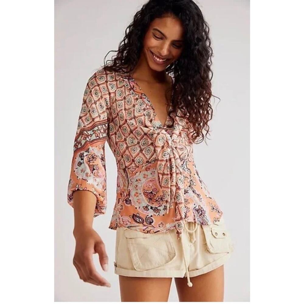 Free People Run Free Blouse in Sedona Combo